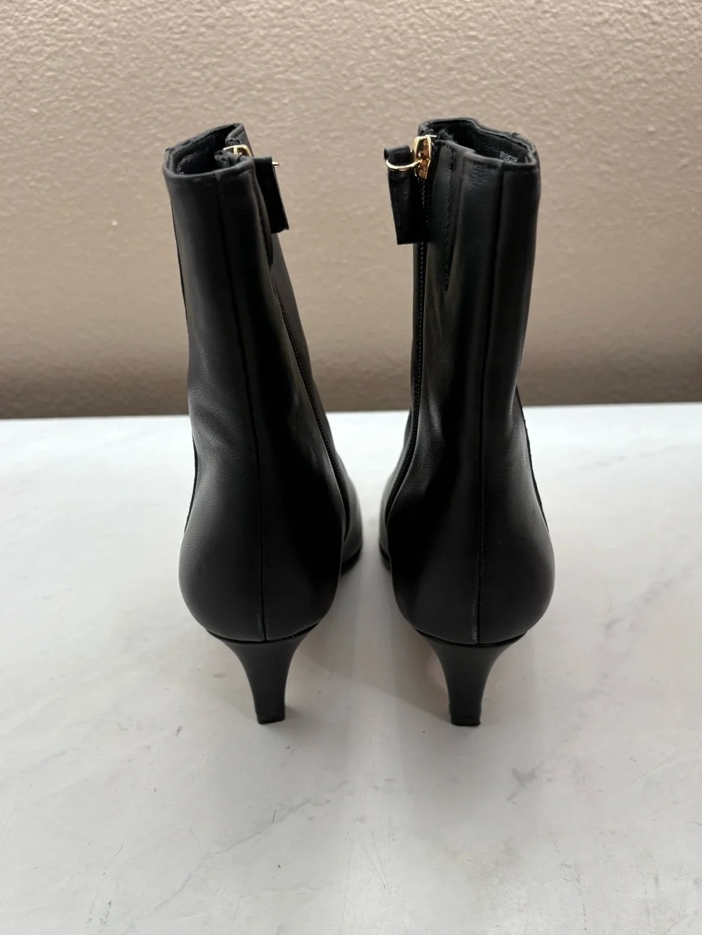 J. Crew Size 7.5 Black Stevie Ankle Boots Kitten Heel Chic Minimalist Neutral